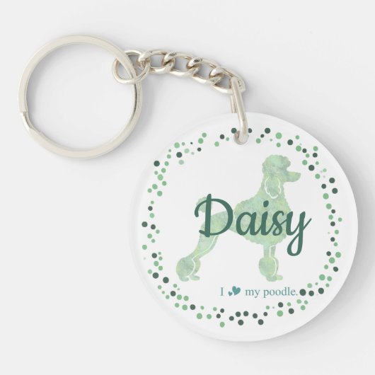Custom mint poodle keychain Photo Personalized (Voorkant)