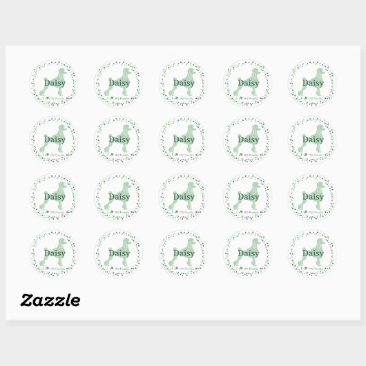 Custom mint poodle sticker - Personalized Gift  (Vel)