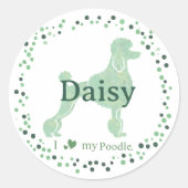 Custom mint poodle sticker - Personalized Gift  (Voorkant)