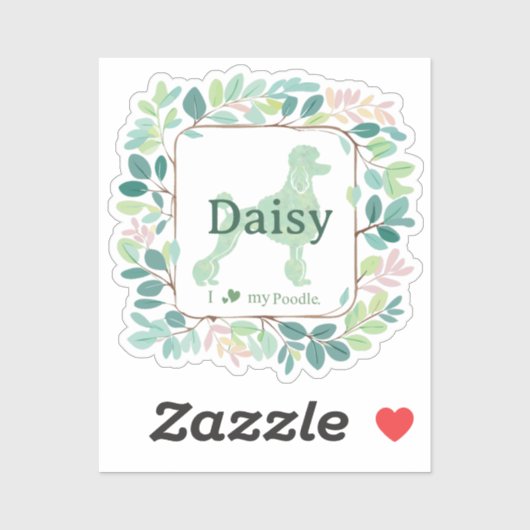 Custom mint poodle sticker - Personalized Gift (Vel)