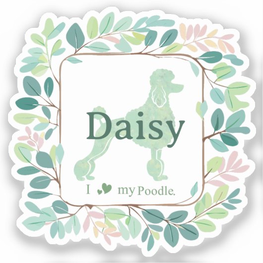 Custom mint poodle sticker - Personalized Gift (Voorkant)
