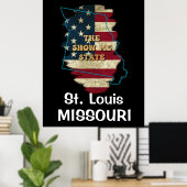 Custom Missouri State Poster (Thuiskantoor)