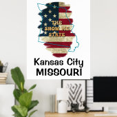Custom Missouri State Poster (Thuiskantoor)