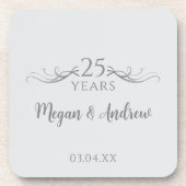 Custom Modern 25th Wedding Jubileum Party Bier Onderzetter (Voorkant)