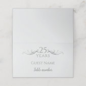 Custom Modern 25th Wedding Jubileum Party Plaatskaartje (Buitenkant ongevouwen)