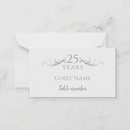 Custom Modern 25th Wedding Jubileum Party Plaatskaartje