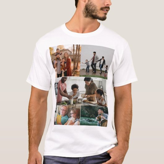 Custom Modern 5 Fotocollage T-shirt (Voorkant)