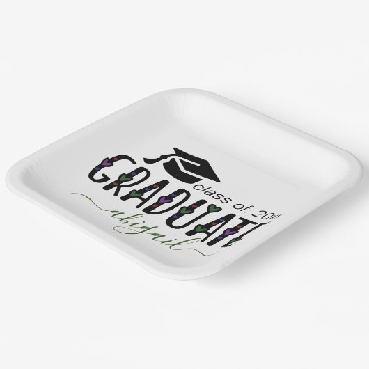 Custom Modern Afstuderen jaarklasse van Papieren Bordje (Gebogen)