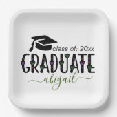 Custom Modern Afstuderen jaarklasse van Papieren Bordje (Voorkant)