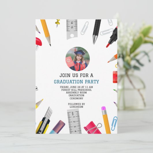 Custom modern afstuderen kinder kleuterschool kaart (Staand voorkant)