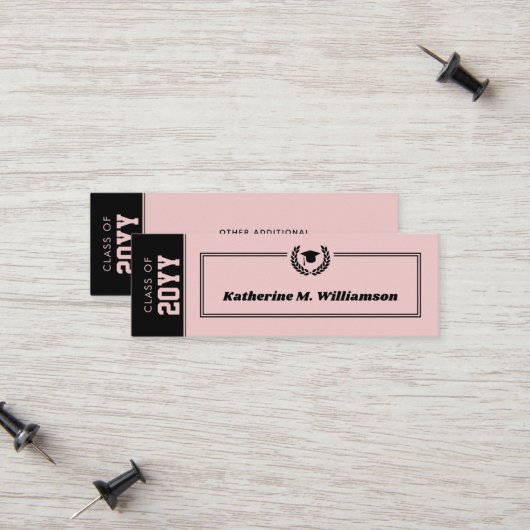 Custom Modern Afstuderen naam Kaart Inserts Contactkaartje (Voorkant / Achterkant in situ)