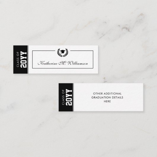 Custom Modern Afstuderen naam Kaart Inserts Contactkaartje (Voorkant / Achterkant)