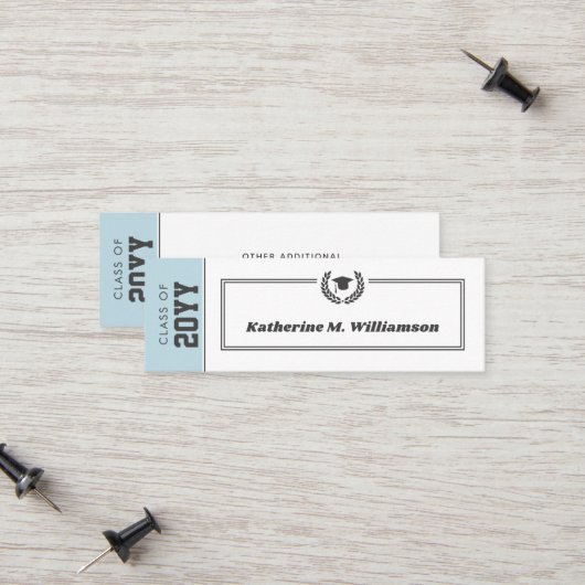 Custom Modern Afstuderen naam Kaart Inserts Contactkaartje (Voorkant / Achterkant in situ)