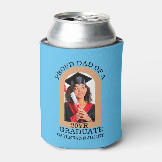 Custom Modern Arch Foto trotse dad afstuderen Blikjeskoeler (Blikje Voorkant)