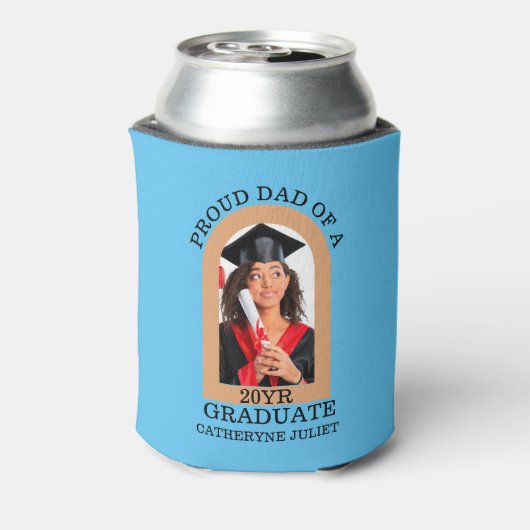 Custom Modern Arch Foto trotse dad afstuderen Blikjeskoeler (Blikje Achterkant)