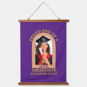 Custom Modern Arch Foto trotse dad afstuderen Hangend Wandkleed (Voorkant)