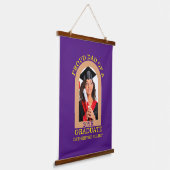 Custom Modern Arch Foto trotse dad afstuderen Hangend Wandkleed (Gebogen)