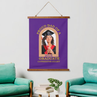Custom Modern Arch Foto trotse dad afstuderen Hangend Wandkleed