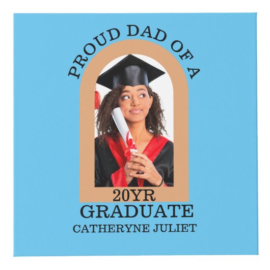 Custom Modern Arch Foto trotse dad afstuderen Kubus (Voorkant)