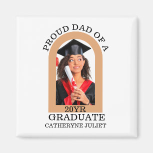 Custom Modern Arch Foto trotse dad afstuderen Magneet