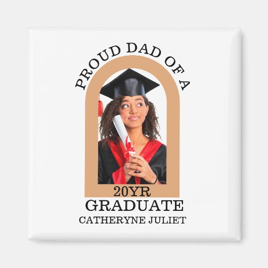 Custom Modern Arch Foto trotse dad afstuderen Magneet (Voorkant)