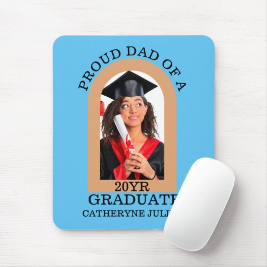 Custom Modern Arch Foto trotse dad afstuderen Muismat (Met muis)
