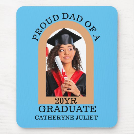 Custom Modern Arch Foto trotse dad afstuderen Muismat (Voorkant)