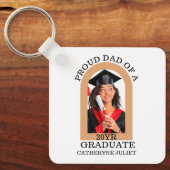Custom Modern Arch Foto trotse dad afstuderen Sleutelhanger (Voorkant)
