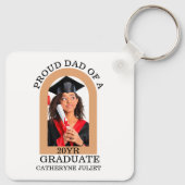 Custom Modern Arch Foto trotse dad afstuderen Sleutelhanger (Achterkant)