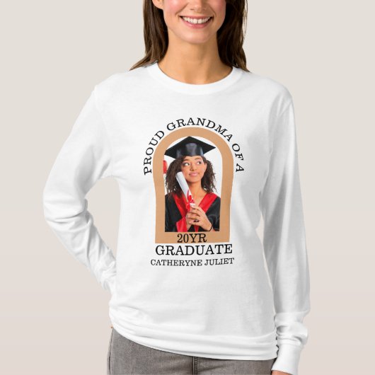 Custom Modern Arch Foto trotse oma afstuderen T-shirt (Voorkant)