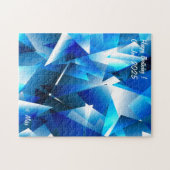 Custom Modern Artistiek Kleurrijk Abstract Blauw Legpuzzel (Horizontaal)