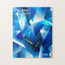 Custom Modern Artistiek Kleurrijk Abstract Blauw