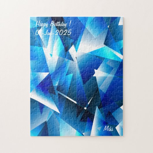 Custom Modern Artistiek Kleurrijk Abstract Blauw Legpuzzel (Verticaal)