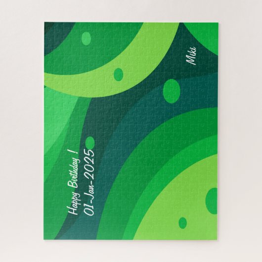 Custom Modern Artistiek Kleurrijk Abstract Groen Legpuzzel (Verticaal)