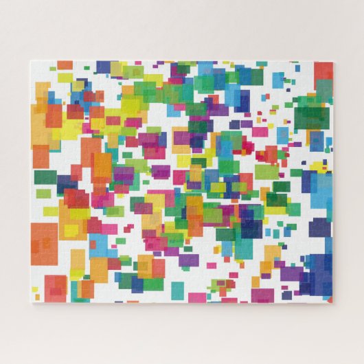 Custom Modern Artistiek Kleurrijk Abstract Legpuzzel (Horizontaal)