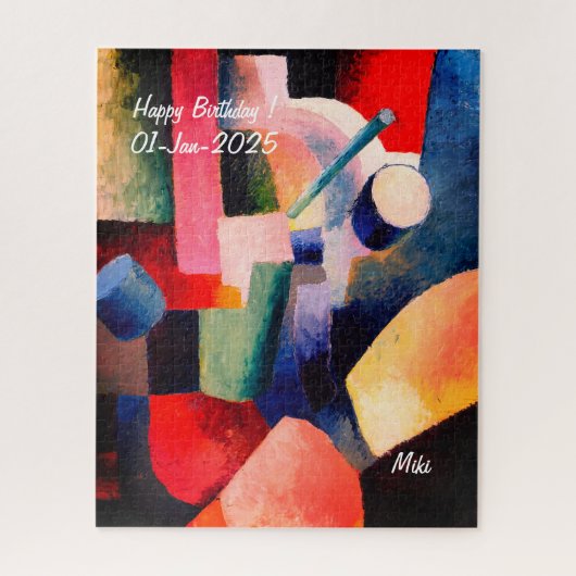 Custom Modern Artistiek Kleurrijk Abstract Legpuzzel (Verticaal)