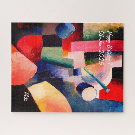 Custom Modern Artistiek Kleurrijk Abstract Legpuzzel (Horizontaal)