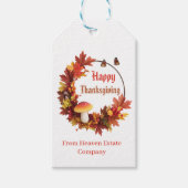 Custom Modern Autumn Leave Happy Thanksgiving Cadeaulabel (Voorkant)