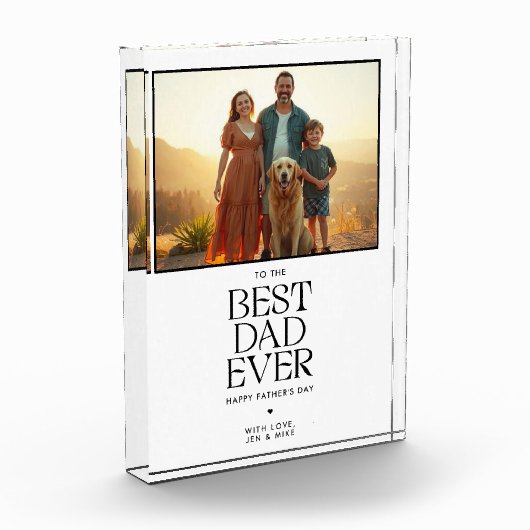 Custom Modern Beste Papa Ooit Vaderdag Fotoblokken (Links)
