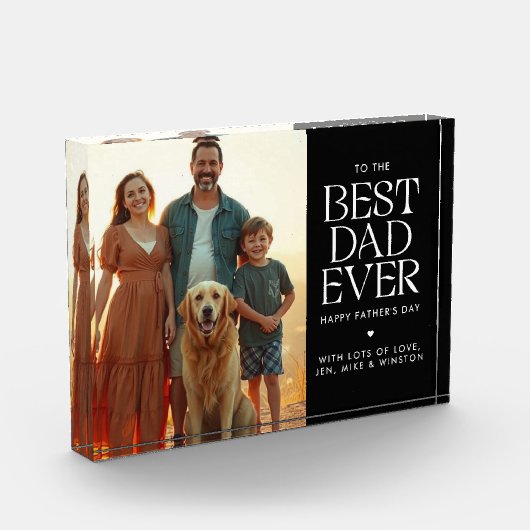 Custom Modern Beste Papa Ooit Vaderdag Fotoblokken (Links)