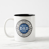 Custom Modern Beste Papa Ooit Vaderdag Tweekleurige Koffiemok (Links)