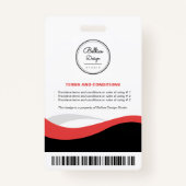 Custom Modern Black Employee ID Kaart met barcode Badge (Achterkant)