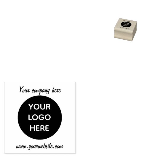 Custom Modern Black Logo Business Company Rubberstempel (Gestempeld)