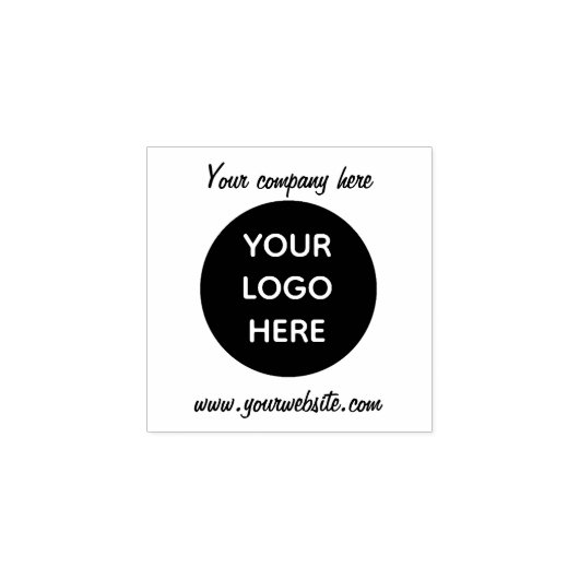 Custom Modern Black Logo Business Company Rubberstempel (Afrduk)