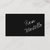 Custom Modern Black Minimalist Script Professional Visitekaartje (Voorkant)