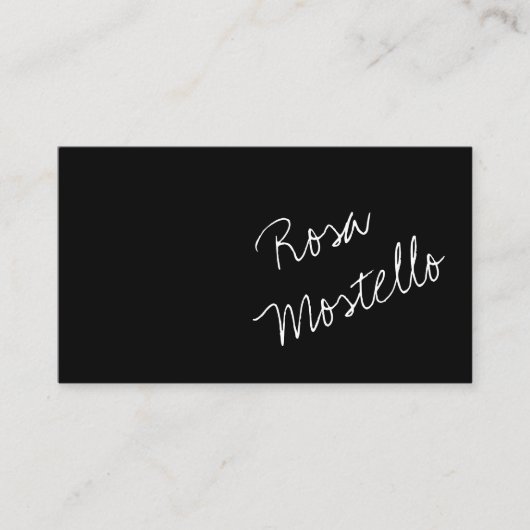 Custom Modern Black Minimalist Script Professional Visitekaartje (Voorkant)