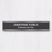 Custom Modern Black & Silver Glamour Luxurious Deurbordje (Voorkant)