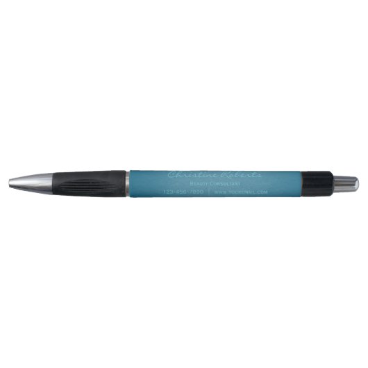 Custom Modern Blauw Blauwgroen Zakelijk Promotione Pen (Voorkant)