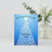 Custom Modern Blue Christmas Holiday Briefkaart (Staand voorkant)