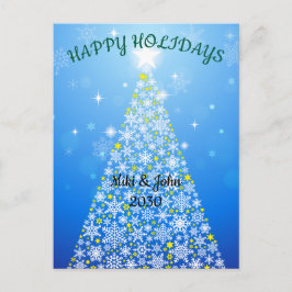 Custom Modern Blue Christmas Holiday Briefkaart